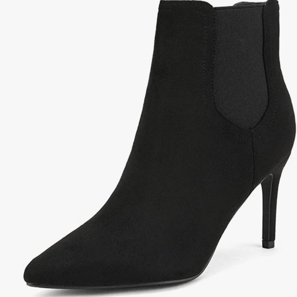 NEW Dream Pairs Womens Pointed Toe Stiletto High Heel Ankle Booties Sz 8 black - Picture 2 of 5